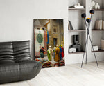 Orientalist glass print bringing art-history edge to a designer office