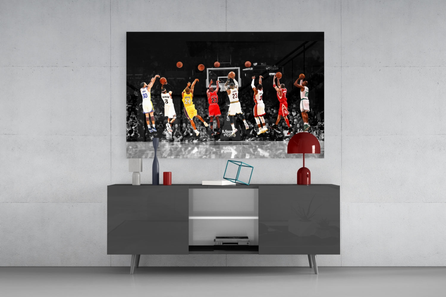 NBA All Stars Glass Wall Art.