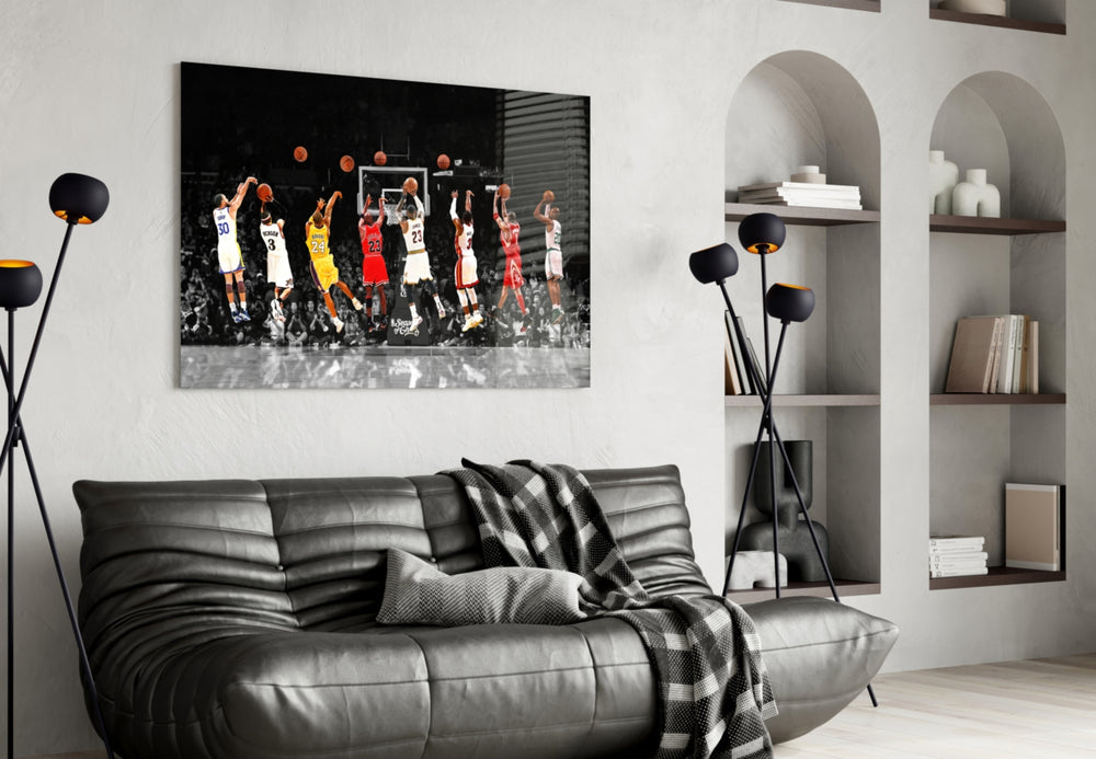 NBA All Stars Glass Wall Art.