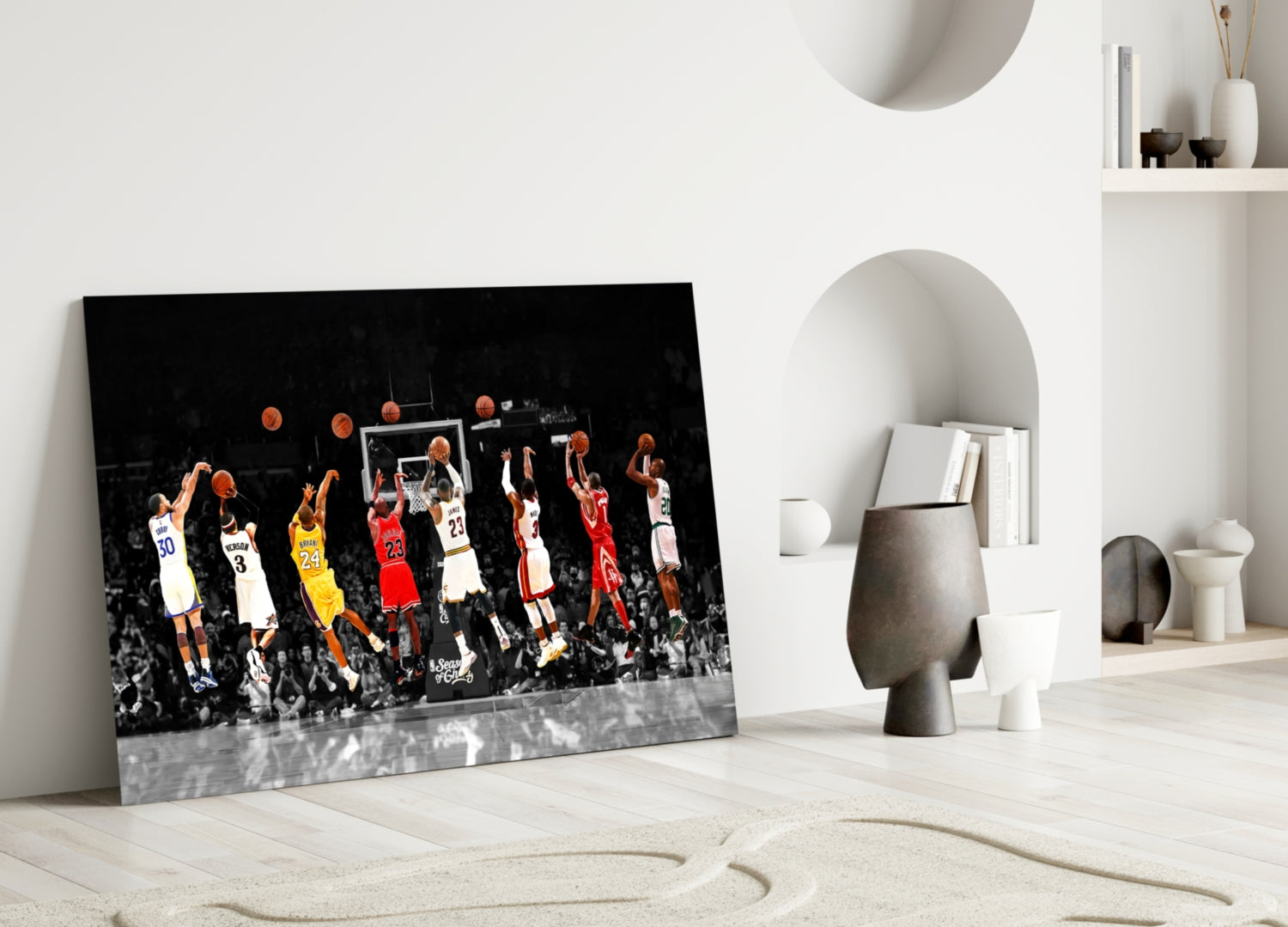 NBA All Stars Glass Wall Art.