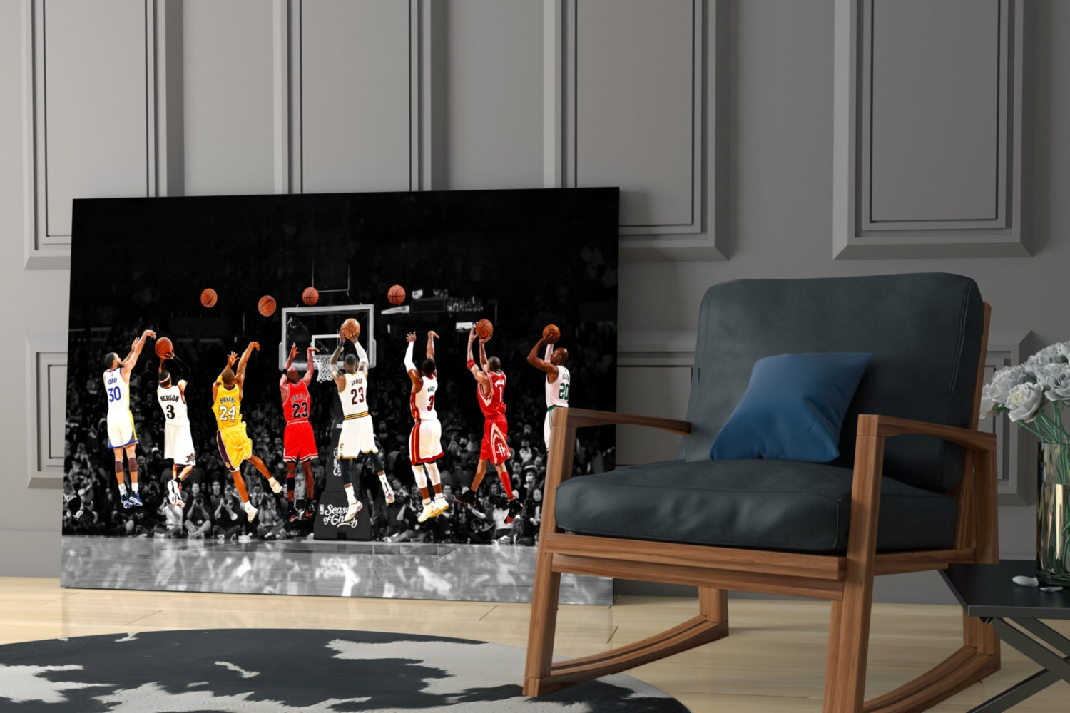 NBA All Stars Glass Wall Art.