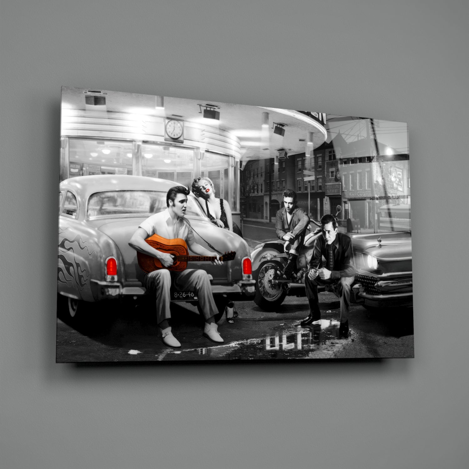 Marilyn Elvis Retro Glass Wall Art.