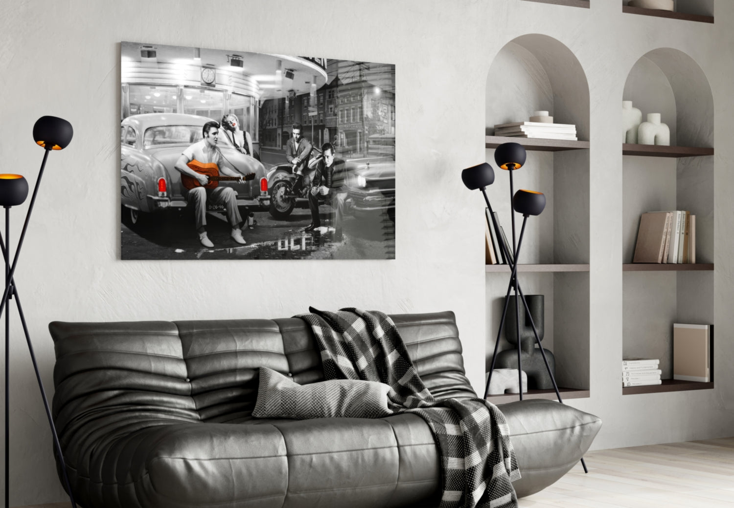 Marilyn Elvis Retro Glass Wall Art.