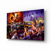 Marilyn Monroe glass wall art in a modern home cinema