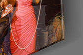 Cinematic artwork in a hospitality lobby interior