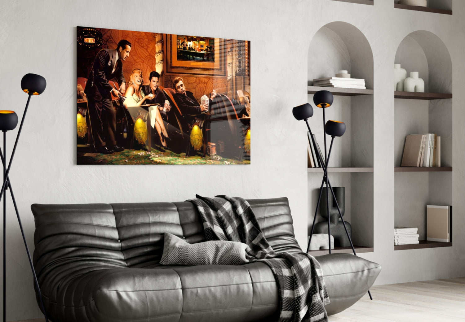 Marilyn Elvis Humphrey Cinema Glass Wall Art.