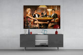 Marilyn Elvis Humphrey Poker glass wall art catching light to reveal its painted lamp