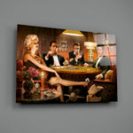Retro tribute panel anchoring a creative loft wall