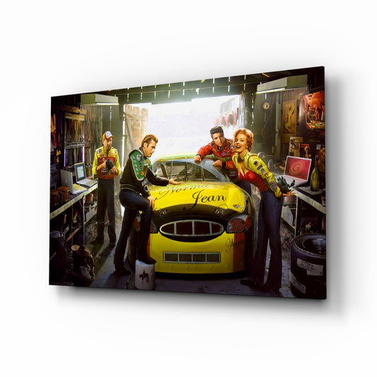 Retro Icons at the Garage Glass Wall Art