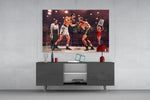 Elvis Humphrey Box glass wall art catching light to reveal its painted bokeh