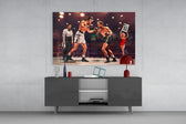 Elvis Humphrey Box glass wall art catching light to reveal its painted bokeh