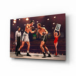 Elvis Humphrey Box glass wall art in a modern home cinema