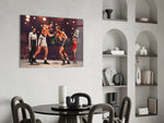 Retro glass print bringing boxing edge to a man cave
