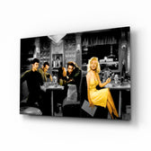 Marilyn Elvis Humphrey Cafe glass wall art in a modern home cinema