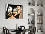 Retro glass print bringing pinup edge to a man cave