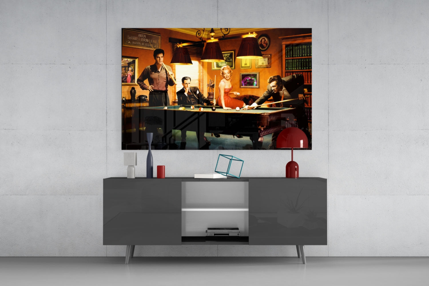 Marilyn Elvis Humphrey - Pool V2 Glass Wall Art.