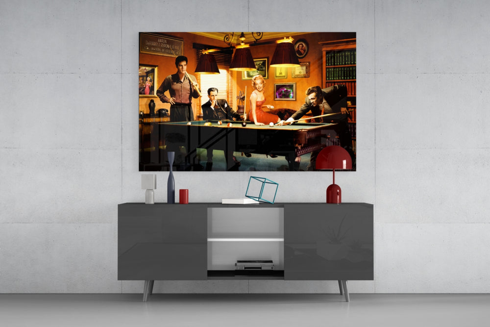 Marilyn Elvis Humphrey - Pool V2 Glass Wall Art.
