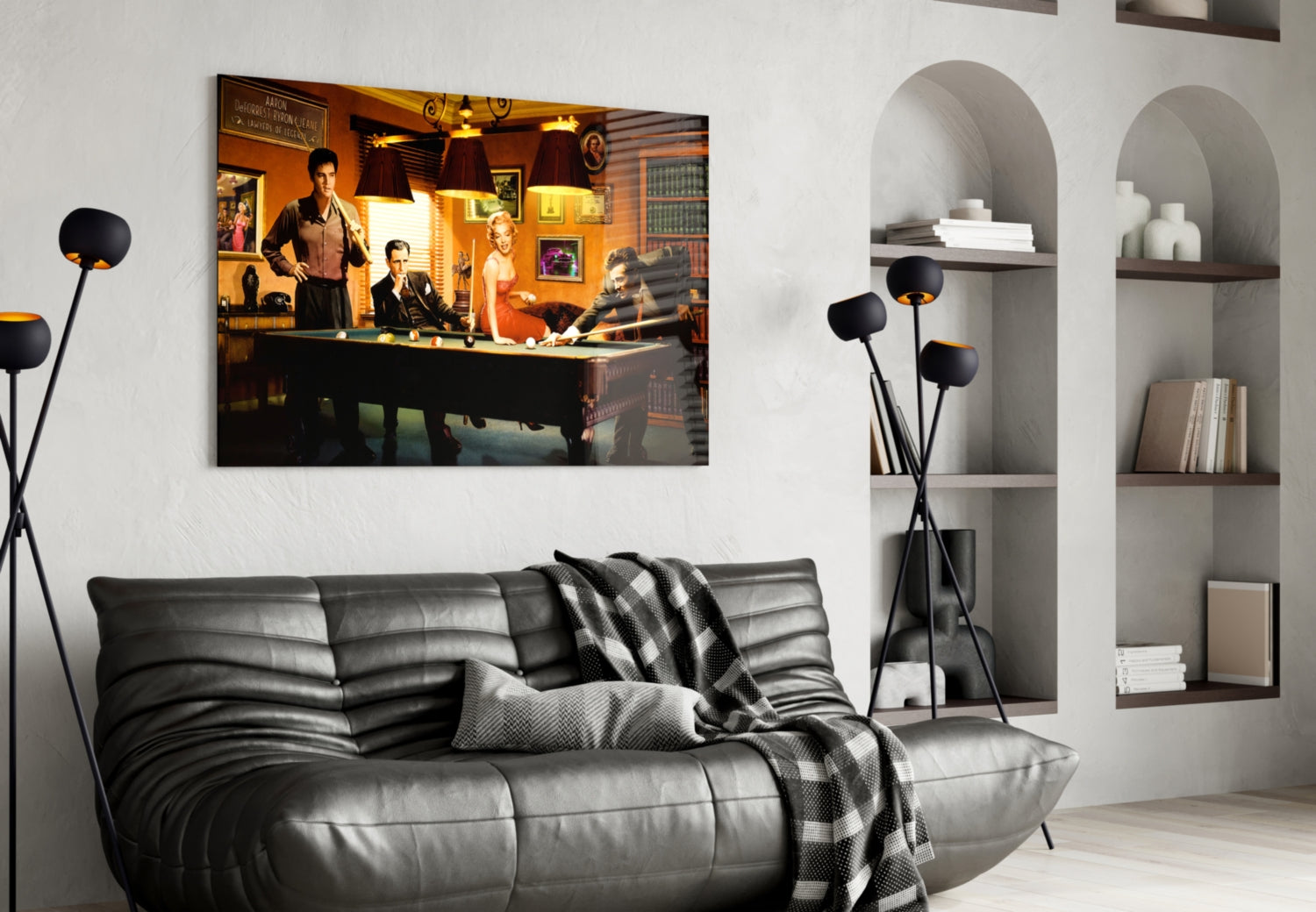 Marilyn Elvis Humphrey - Pool V2 Glass Wall Art.