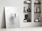 Mood-portrait panel against an ivory-painted accent wall