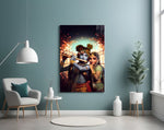 Krishna and Radha artwork styled in a creative loft interior