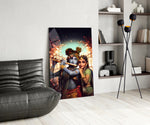 Sacred glass print bringing devotional edge to a hospitality interior