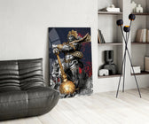 Mythological glass print bringing warrior edge to a man cave