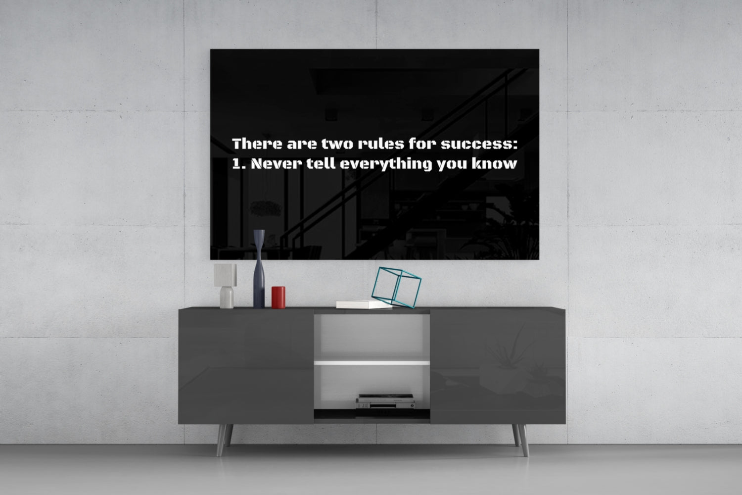 Two Rules for Success Glass Wall Art.