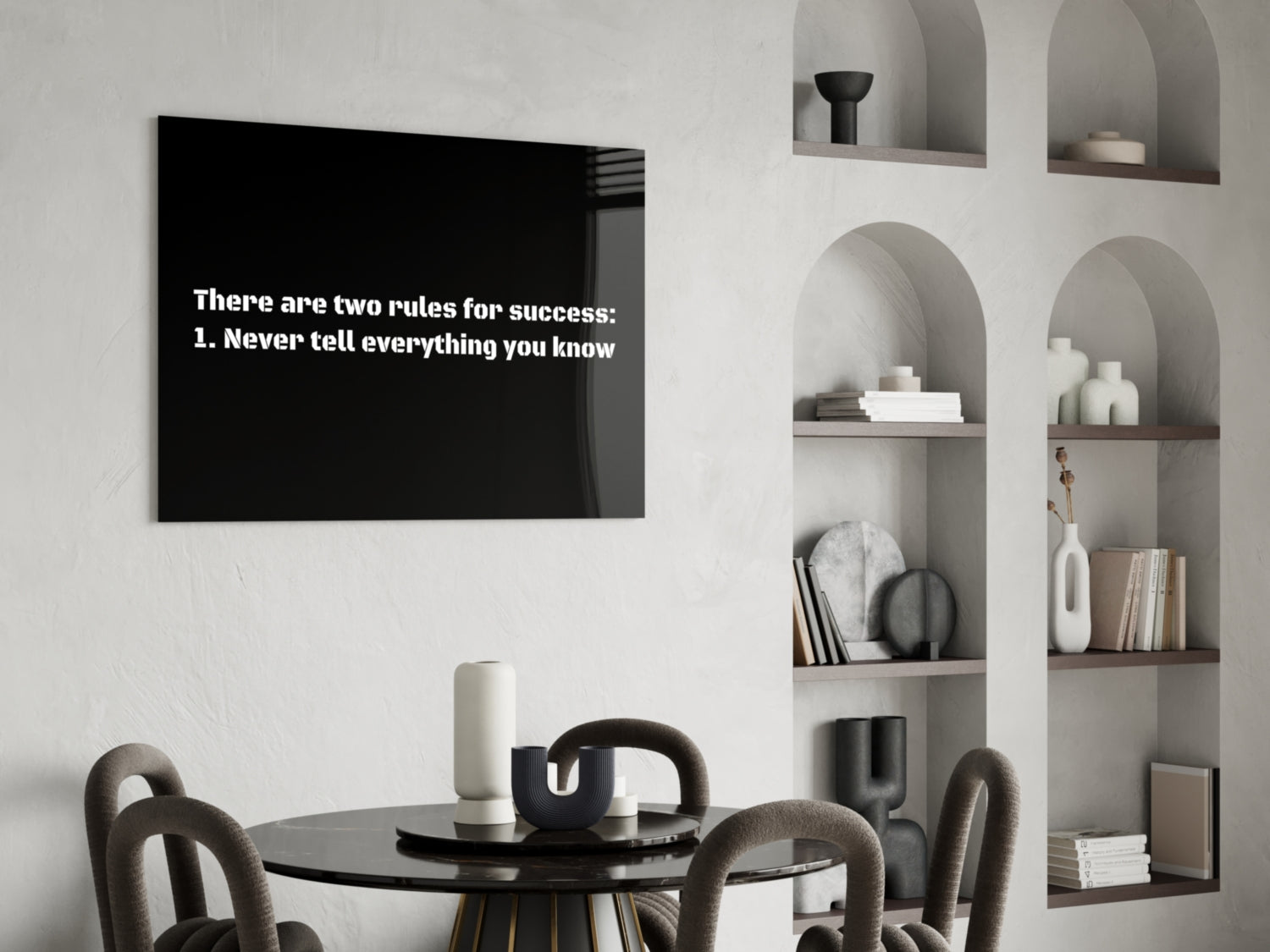 Two Rules for Success Glass Wall Art.