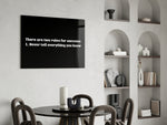 Motivational glass print bringing typography edge to a designer office