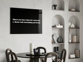 Motivational glass print bringing typography edge to a designer office