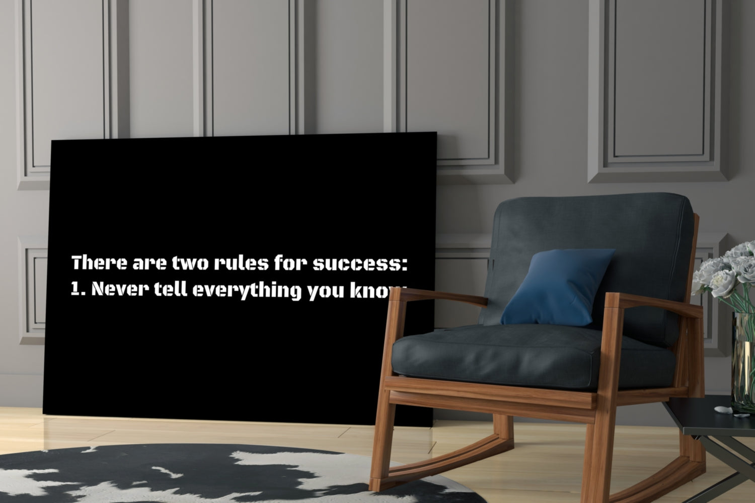Two Rules for Success Glass Wall Art.