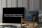 Typography yatay panel against a moody dark-painted accent wall