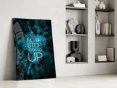Stargazing panel against a moody dark-painted accent wall