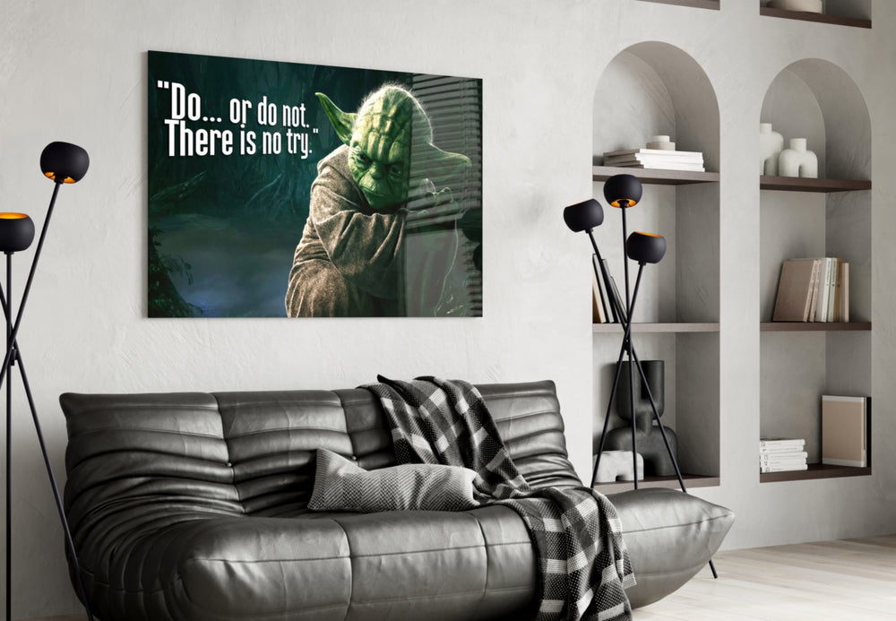 Words of Yoda artwork styled in a creative loft interior