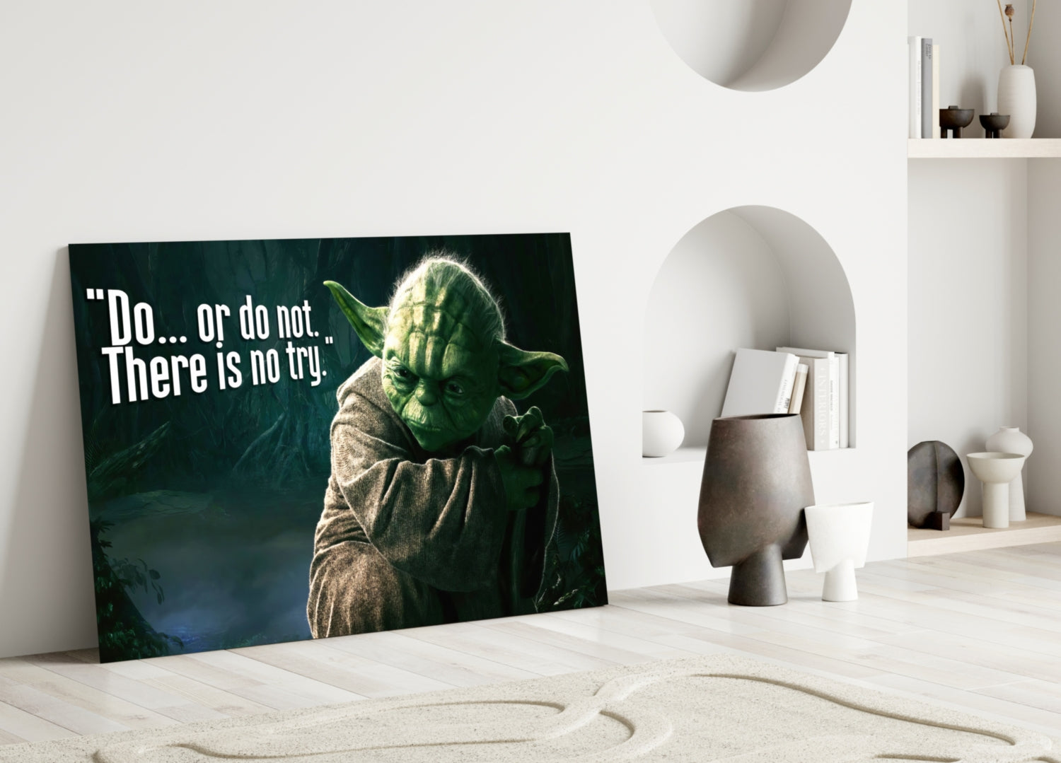 Words of Yoda Glass Wall Art.
