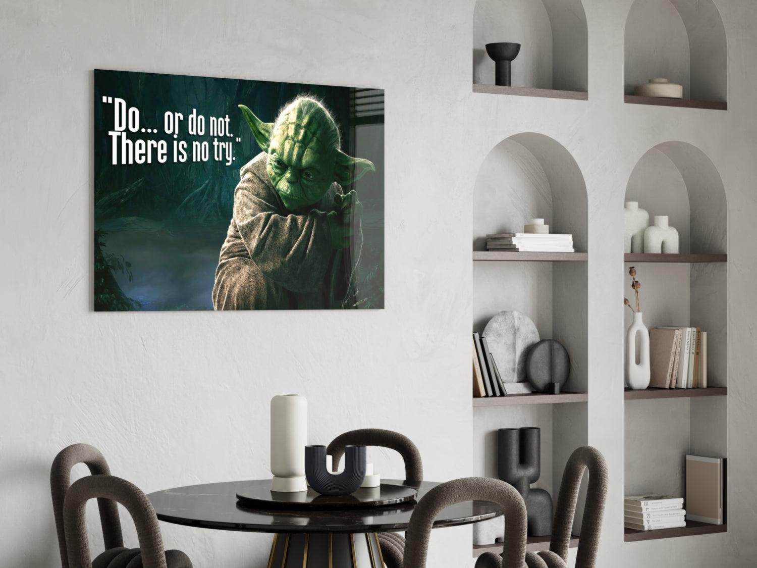 Words of Yoda Glass Wall Art.