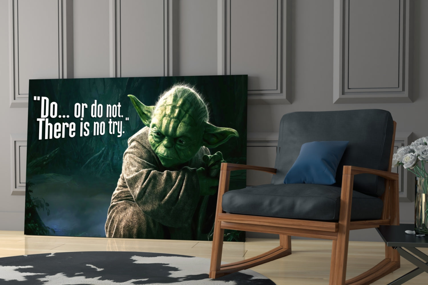 Words of Yoda Glass Wall Art.