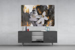 Gipsy Beauty glass wall art catching light to reveal its painted gold