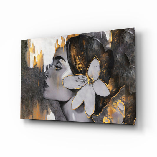 Gipsy Beauty glass wall art in a modern creative loft