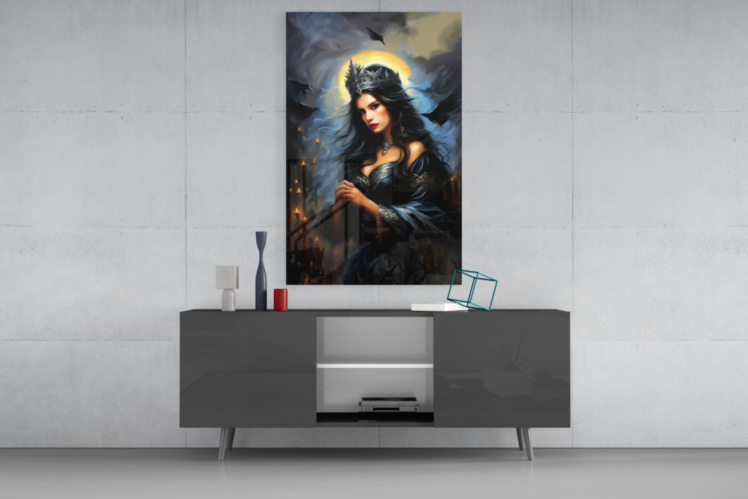 Dark Queen Glass Wall Art.