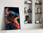 Fantasy panel against a moody dark-painted accent wall
