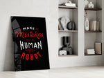 Motivational panel against a moody dark-painted accent wall