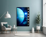 Uranus artwork styled in a study interior