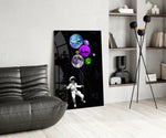 Sci-fi glass print bringing dreamer edge to a designer office