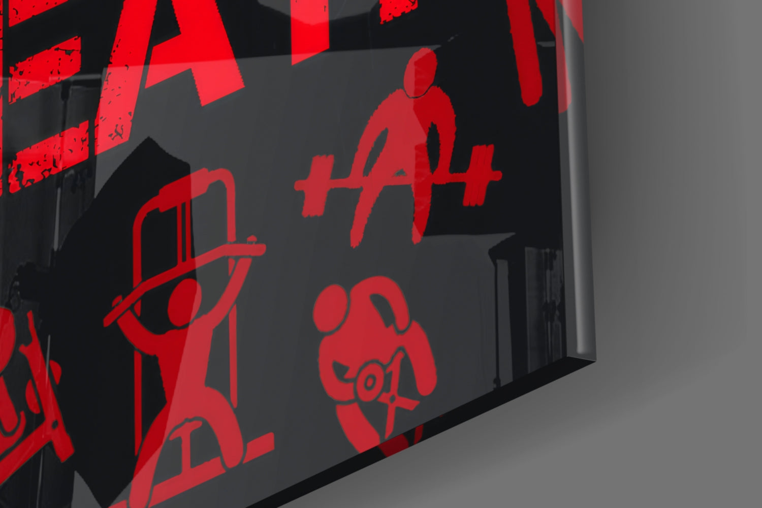 Eat, Lift, Sleep Glass Wall Art.