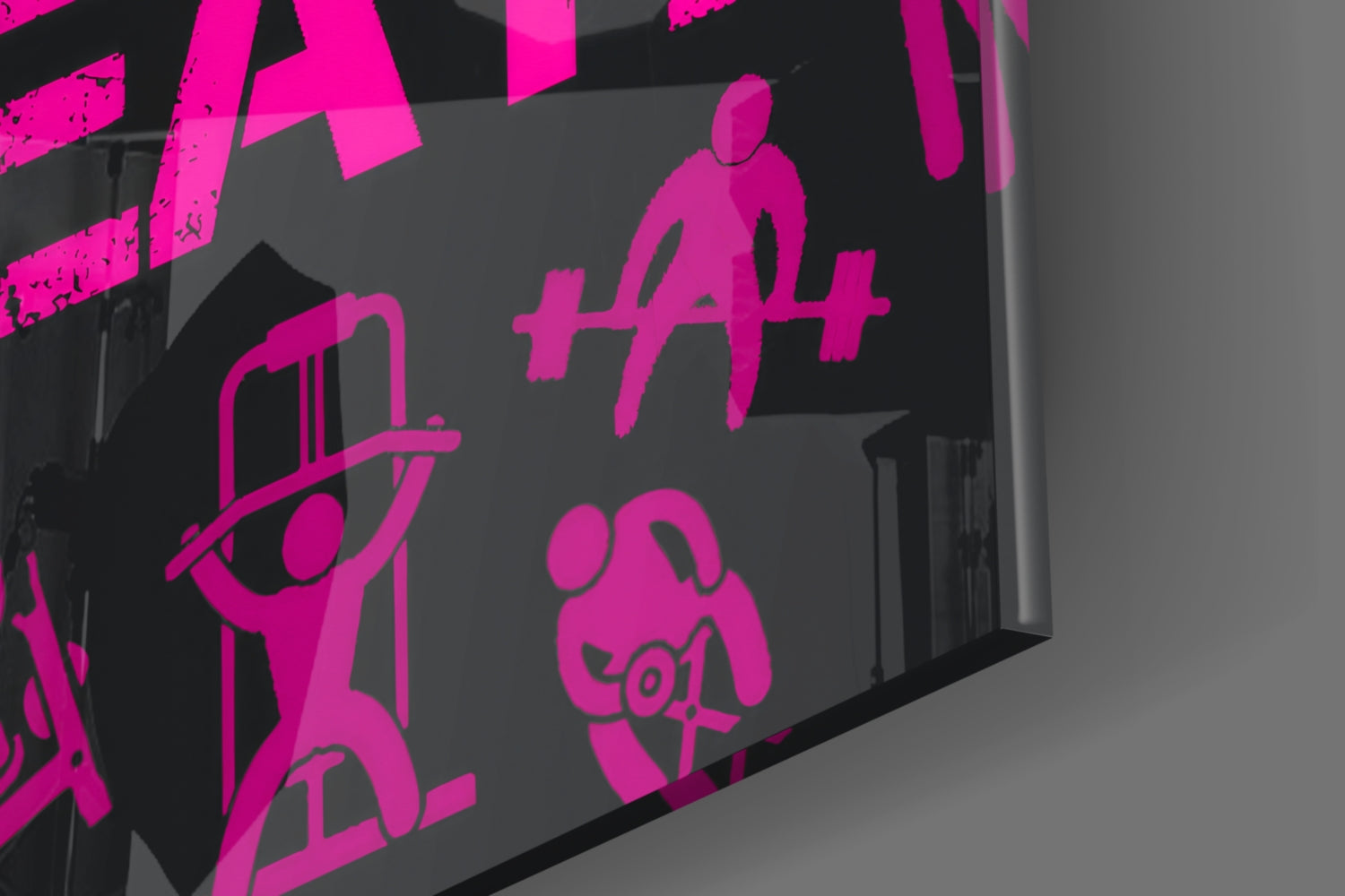 Eat, Lift, Sleep Glass Wall Art.