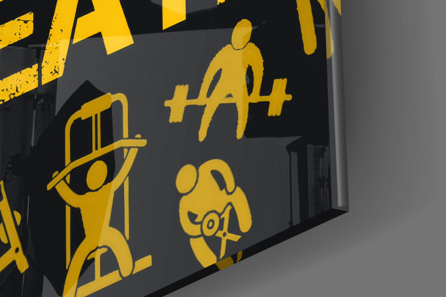 Eat, Lift, Sleep Glass Wall Art.