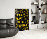 Gym glass print bringing fitness edge to a designer office