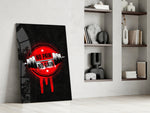 Gym panel against a moody dark-painted accent wall