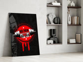 Gym panel against a moody dark-painted accent wall